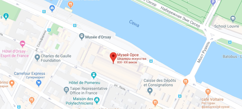 Орсэ на карте Парижа