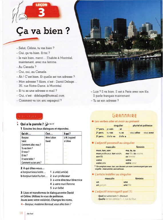 Диалог и другие задания в учебнике Le Nouveau Taxi